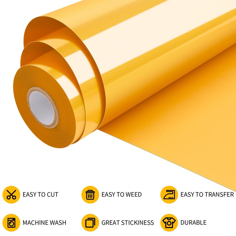 VinylRus فينيل نقل الحرارة من VinylRus - 12 × 35 قدم حديد أصفر بطيخ على لفافة الفينيل للقمصان HTV فينيل للصور الظلية Cameo Cricut سهلة القطع والأعشاب - Image 4